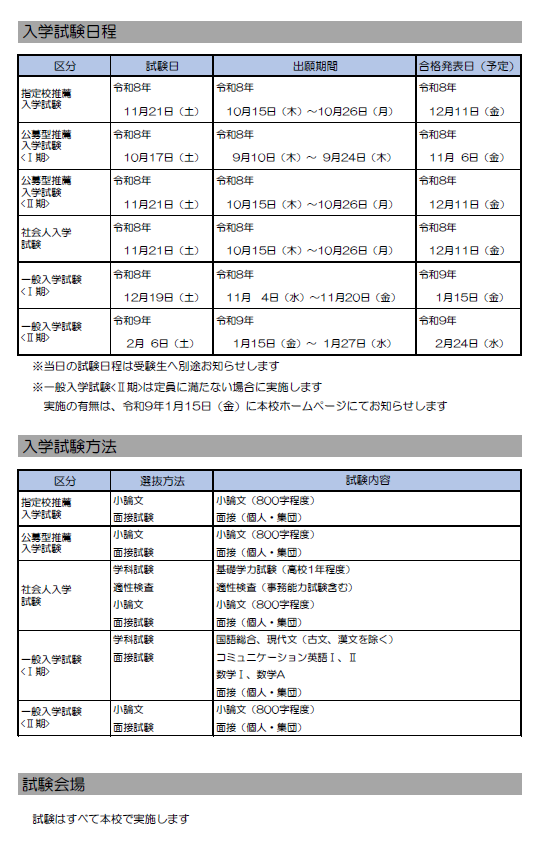 試験日程