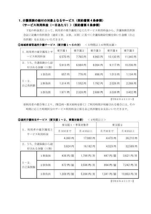 デイサービスセンター利用料金一覧表_1